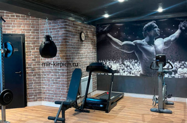 Домашний спортзал и декоративный кирпич Loft Brown