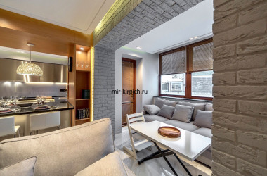 Интерьер квартиры с декоративным кирпичом Авиньон 100