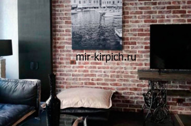 Дизайн спальни с декоративным кирпичом Дижон 330
