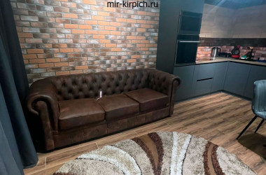 Декоративный кирпич Мадрид 485 в интерьере квартиры