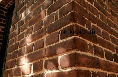Фасад загородного дома с декоративным кирпичом Loft Clay