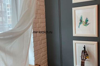 Гостиная в стиле Loft с декоративным кирпичом Ivory