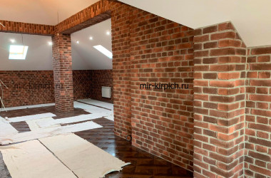Чердак в стиле Loft с декоративным кирпич Охта