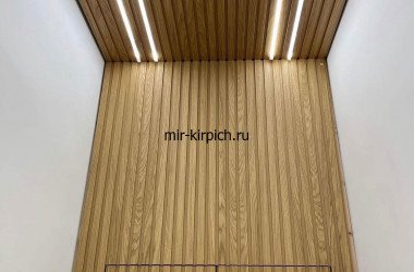 Декоративные рейки 30х20 в шпоне дуба с подсветкой
