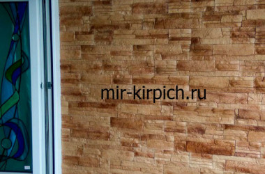 Внутренняя отделка балкона гипсовым камнем Сланец классический Викинг