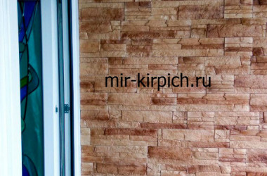 Внутренняя отделка балкона гипсовым камнем Сланец классический Викинг