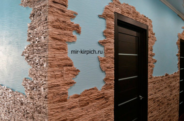 Гипсовый сланец Сланец Тонкослойный Аликанте в интерьере прихожей