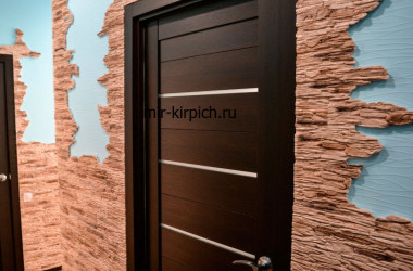 Гипсовый сланец Сланец Тонкослойный Аликанте в интерьере прихожей