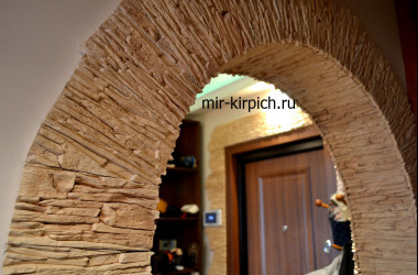 облицовка арок гипсовым камнем Сланец тонкослойный Миндаль