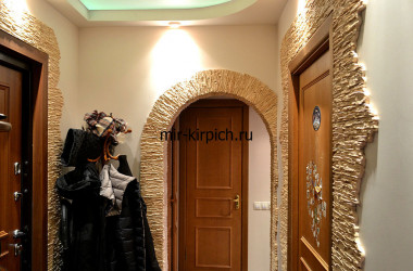 облицовка арок гипсовым камнем Сланец тонкослойный Миндаль