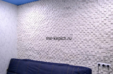 3D мозаика Белая скала в отделке стены комнаты