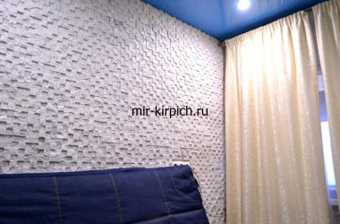 3D мозаика Белая скала в отделке стены комнаты