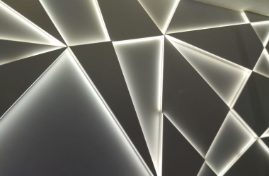 Гипсовая 3D панель Ice с подсветкой в интерьере